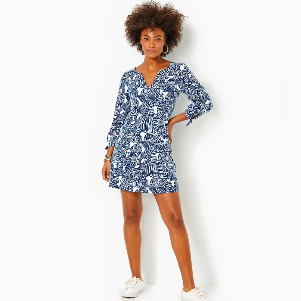 Lilly Pulitzer Cath Dress Agean Navy size L. NWT